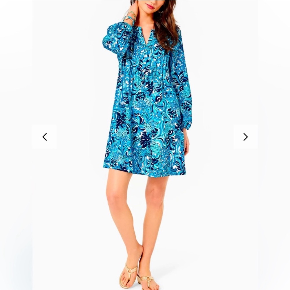 Lilly Pulitzer Seana UPF 50+ ChillyLilly Dress Resort White Mermazing